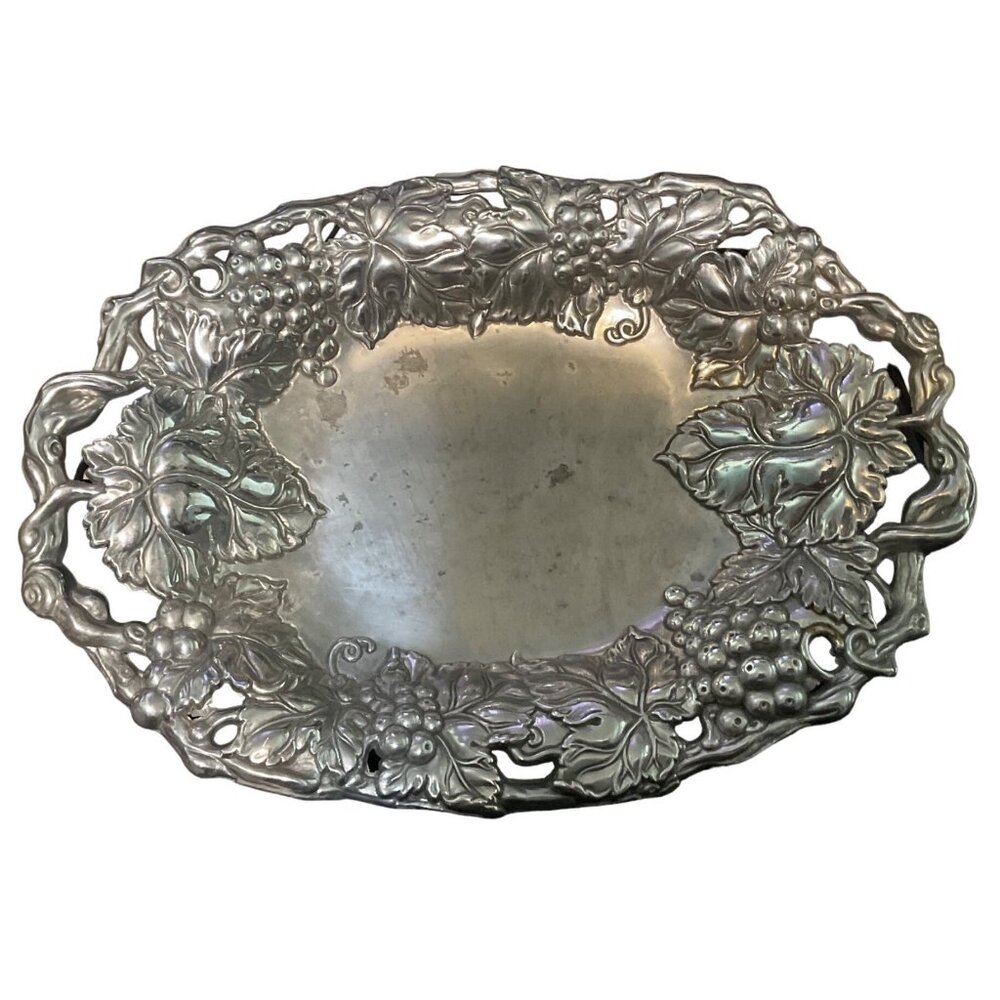 Arthur Court Grapevine Serving Tray 14” 2004 Aluminum